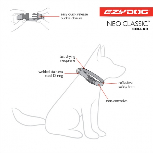 EzyDog Neo Classic Hundehalsband Rot