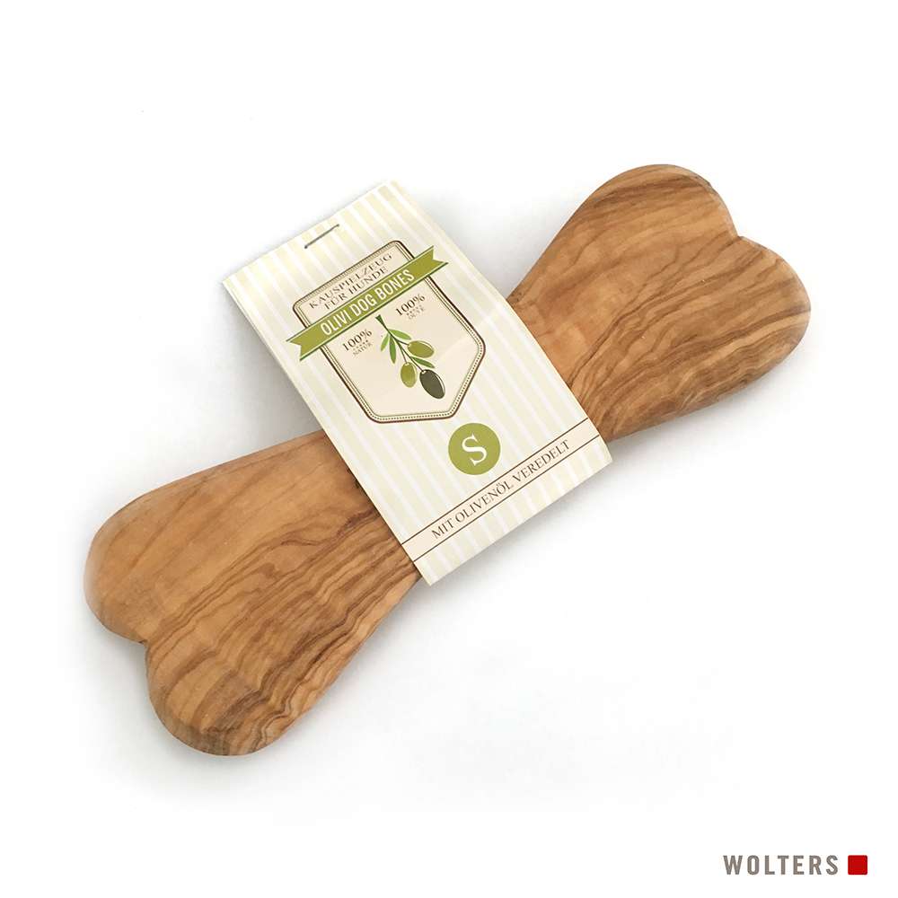 Kauspielzeug aus Olivenholz Olivi Knochen - S