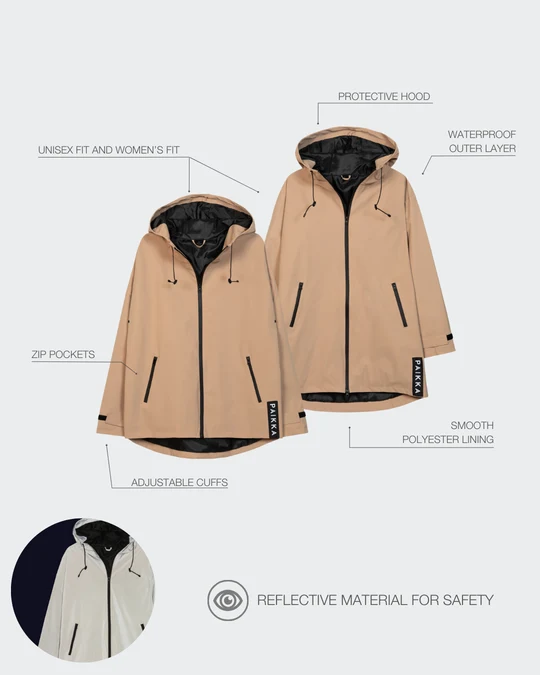 Human Visibility Regenmantel Taupe - XS