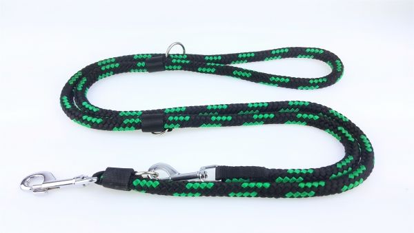 Runde Nylonleine für große Hunde Schwarz-Grün