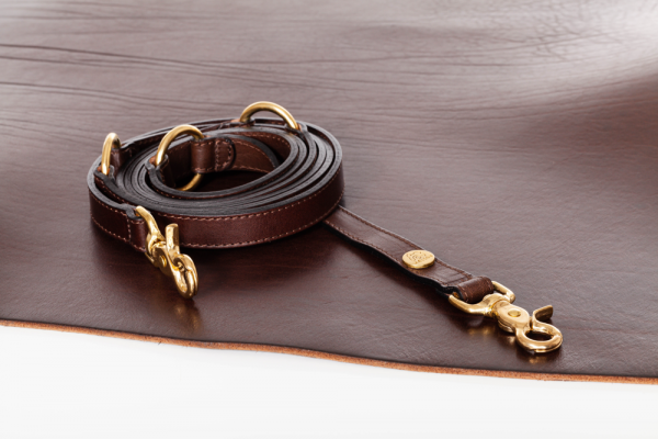 Ecoskin Leash Mokka Brass