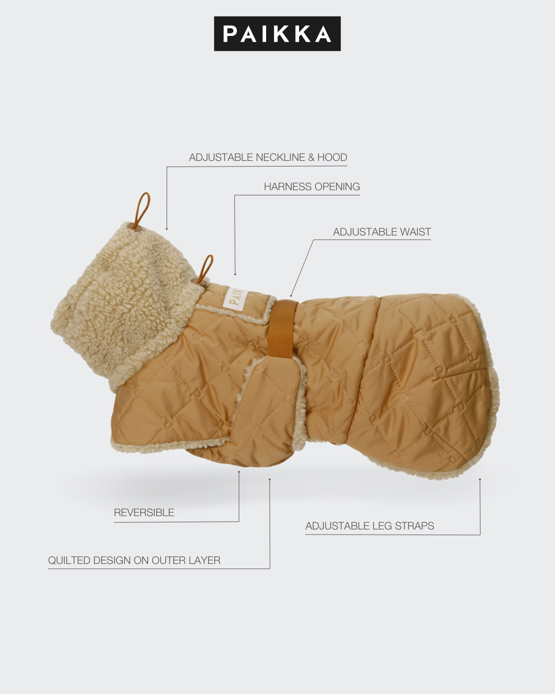 Sherpa Hunde Steppjacke Camel - 25