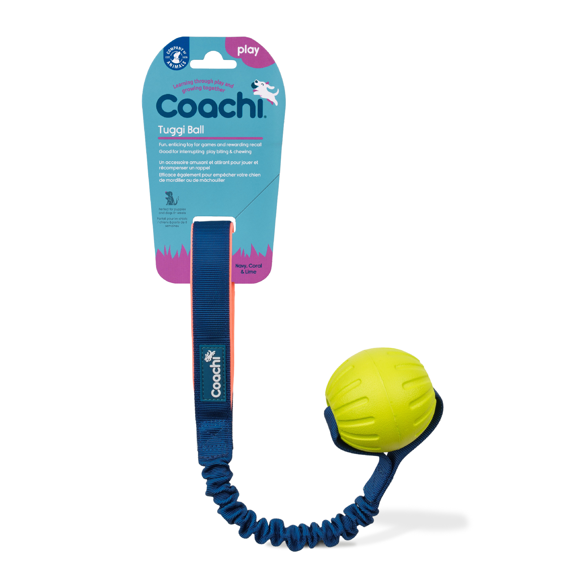 Coachi Tuggi Ball Navy, Coral & Lime